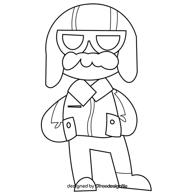 Tank soldier black and white clipart