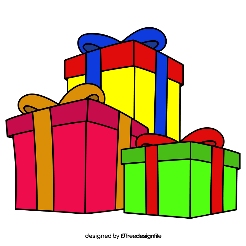 Christmas gifts drawing clipart