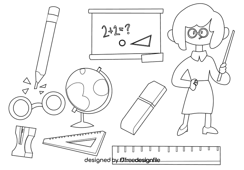 Teacher black and white vector