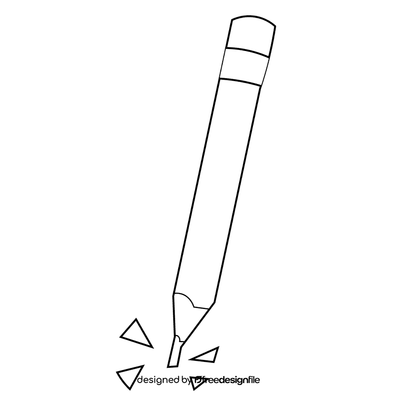 Teacher pencil black and white clipart