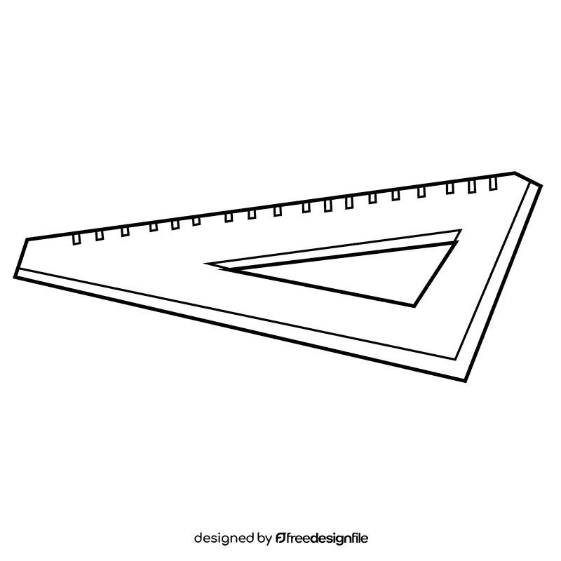 Teacher ruler black and white clipart