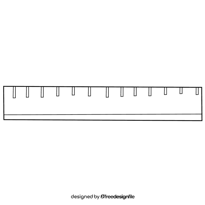 Teacher ruler black and white clipart