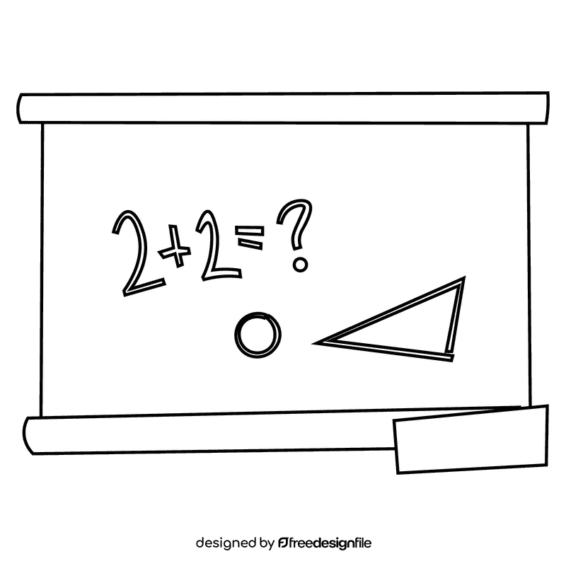 Teacher blackboard black and white clipart