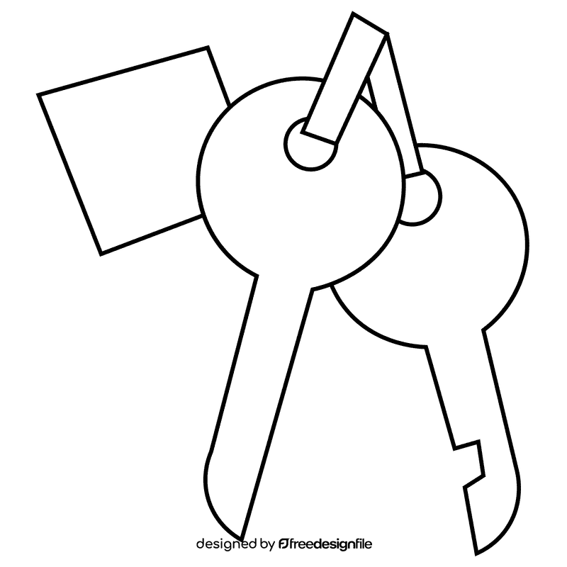 Thief keys black and white clipart