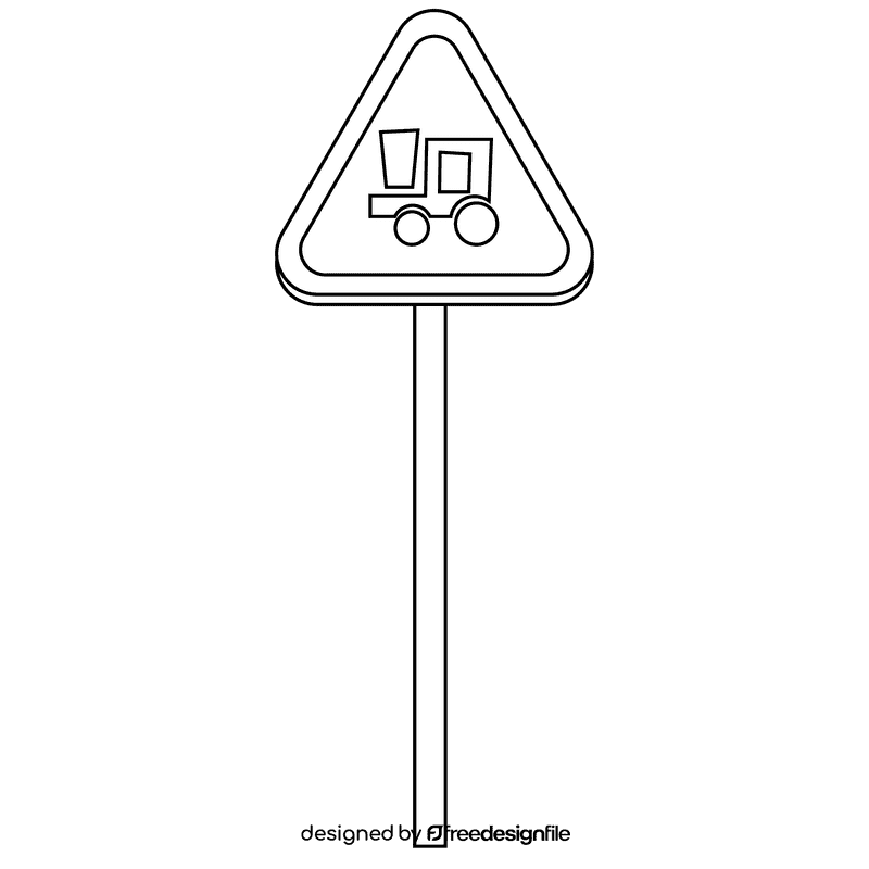 Train driver train sign black and white clipart