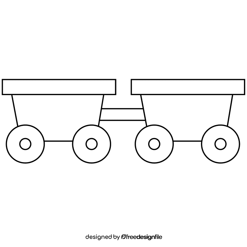 Train driver wagons black and white clipart