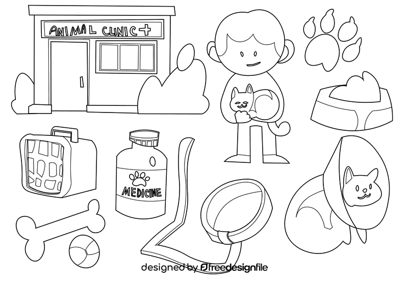 Veterinarian black and white vector