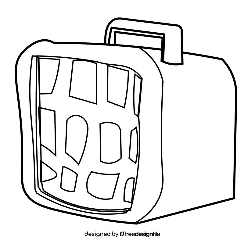 Veterinarian cage black and white clipart