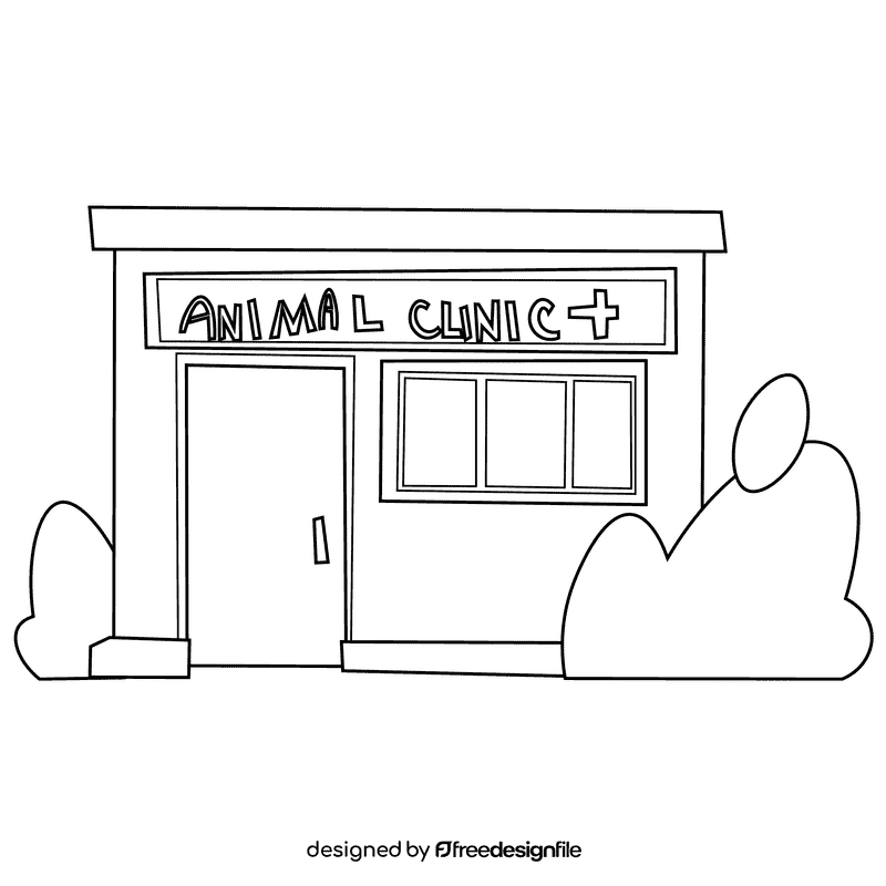 Veterinarian clinic black and white clipart