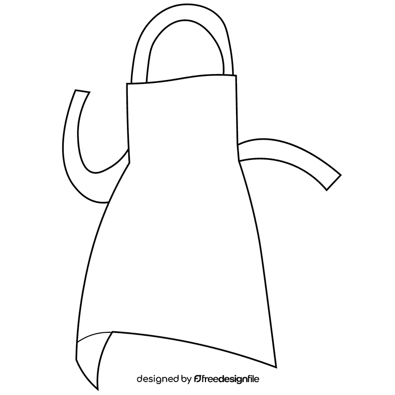 Waiter apron black and white clipart