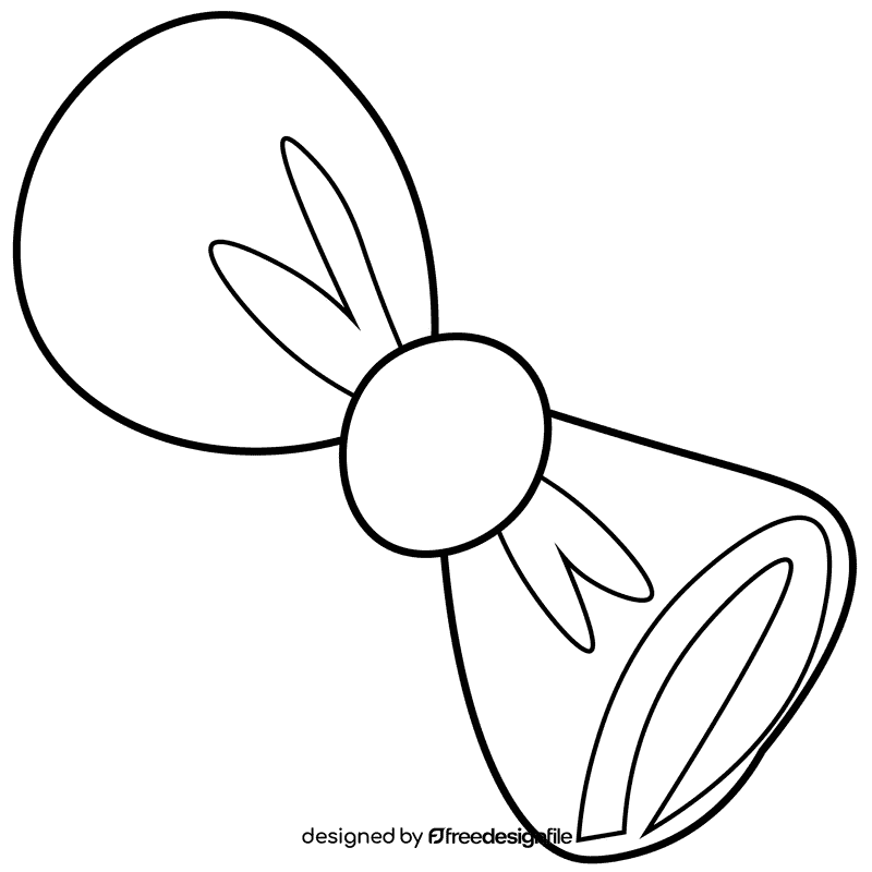 Waiter butterfly tie black and white clipart