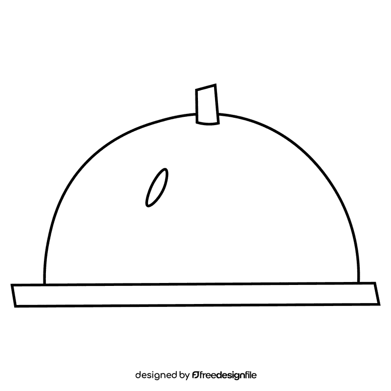 Waiter dish black and white clipart