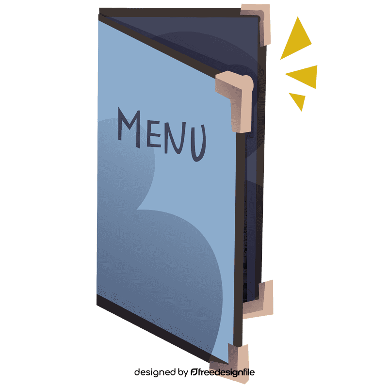 Waiter menu clipart