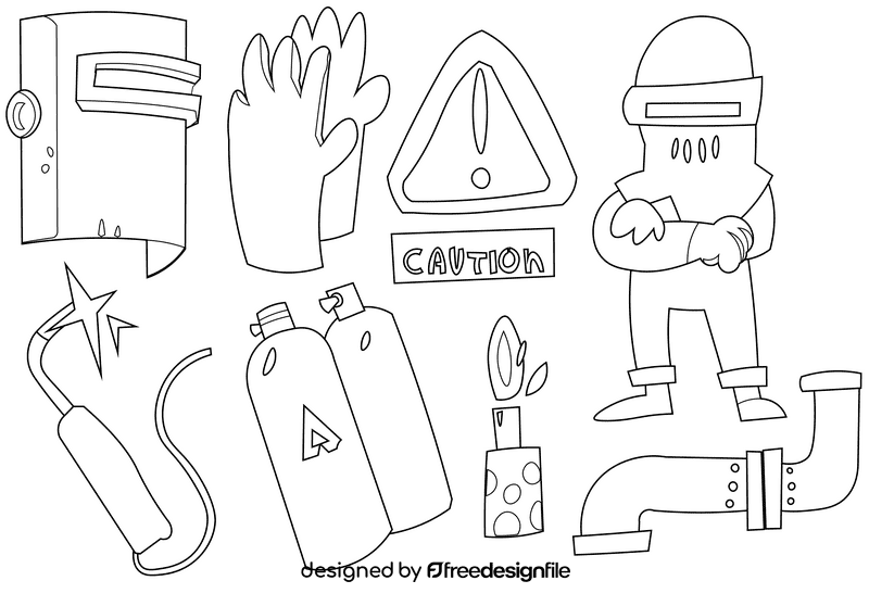 Welder black and white vector