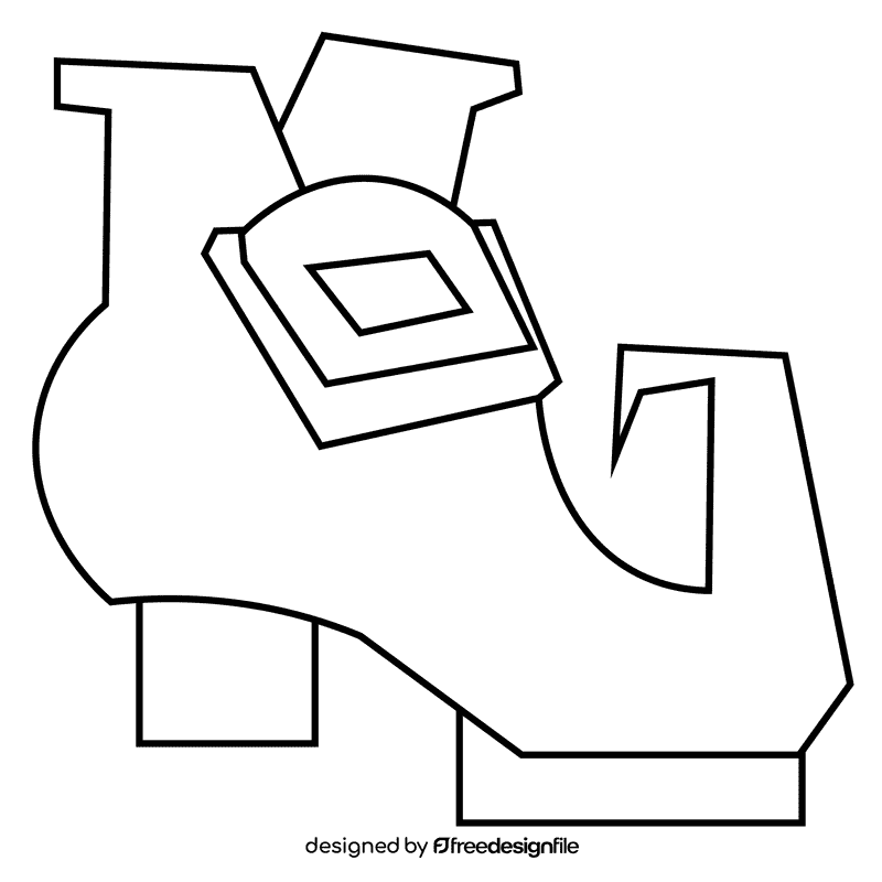 Witch boot black and white clipart