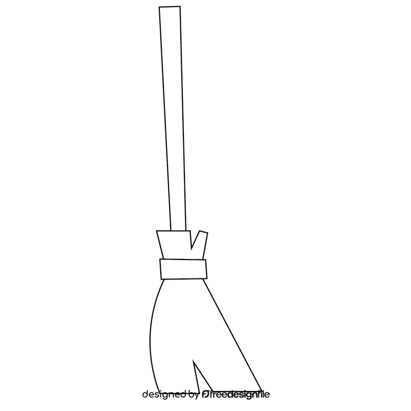 Witch broom black and white clipart