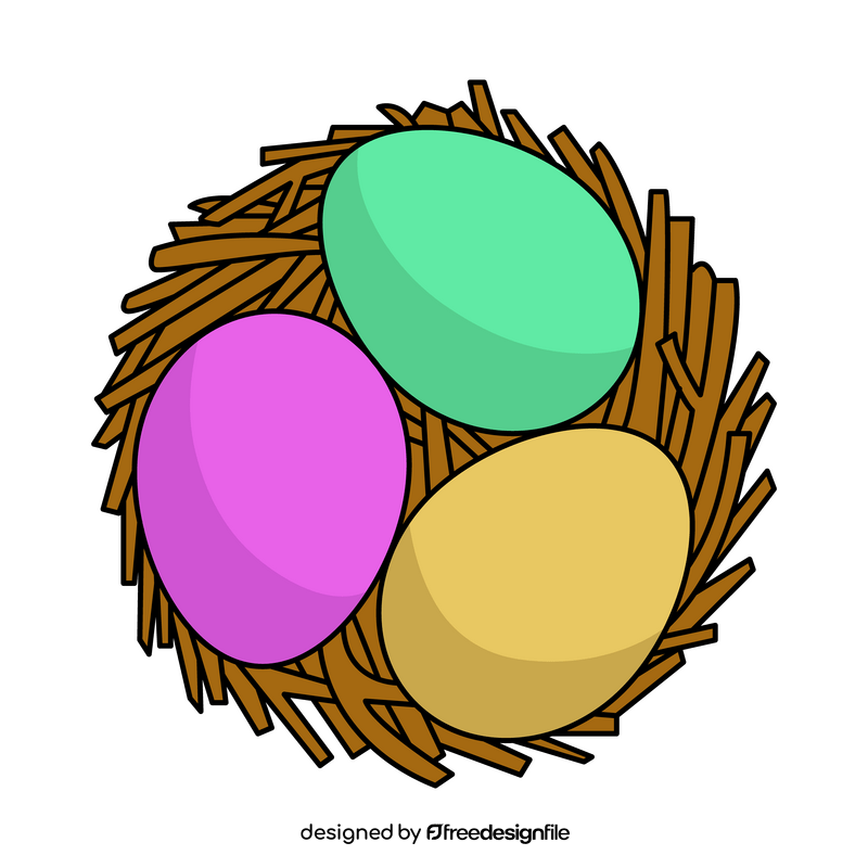 Easter eggs nest drawing clipart
