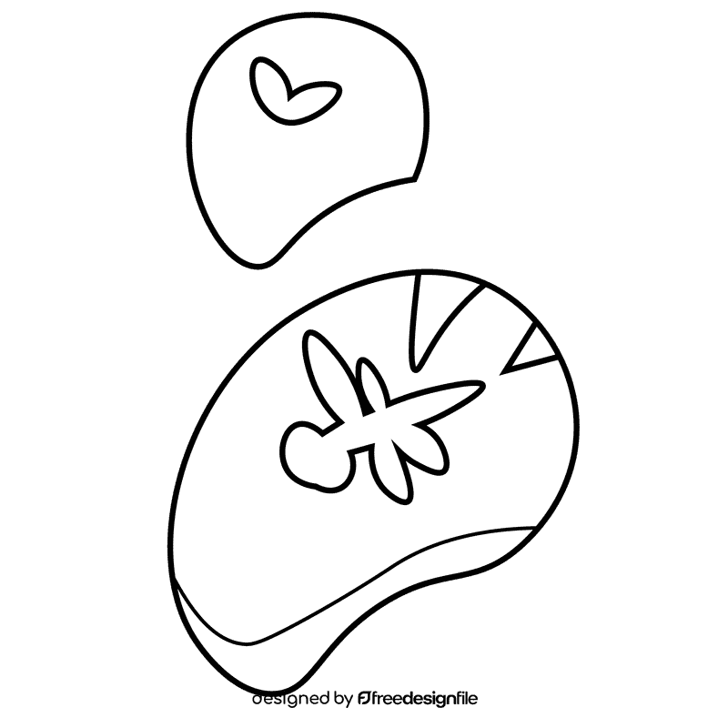 Ancient fossil black and white clipart