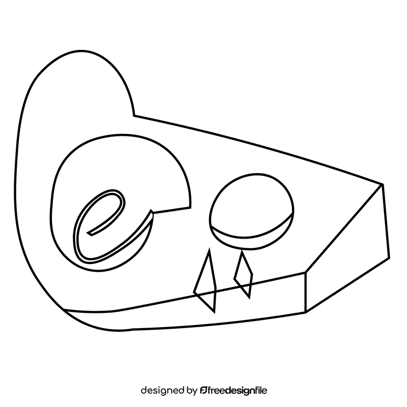 Ancient fossil black and white clipart