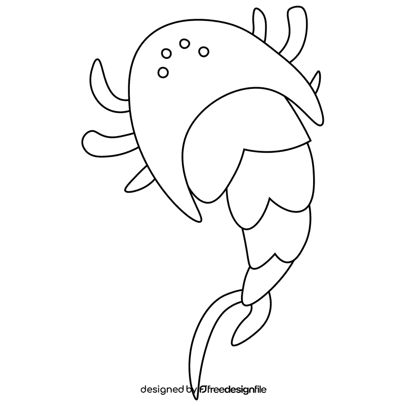 Ancient insect black and white clipart