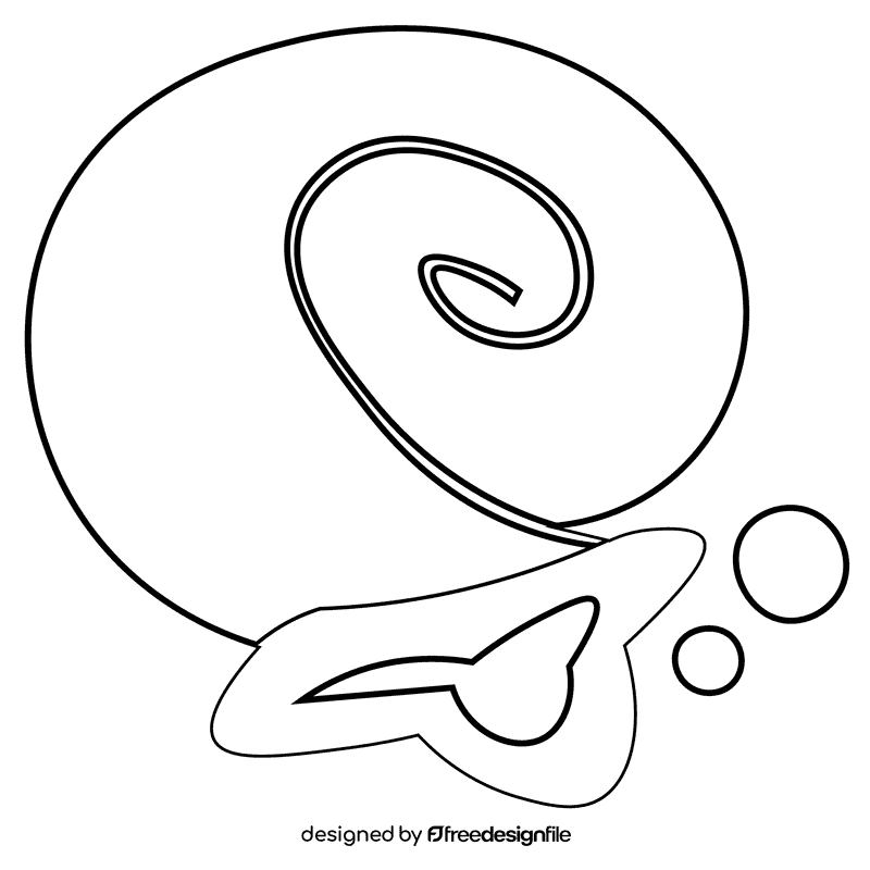 Ancient shell black and white clipart