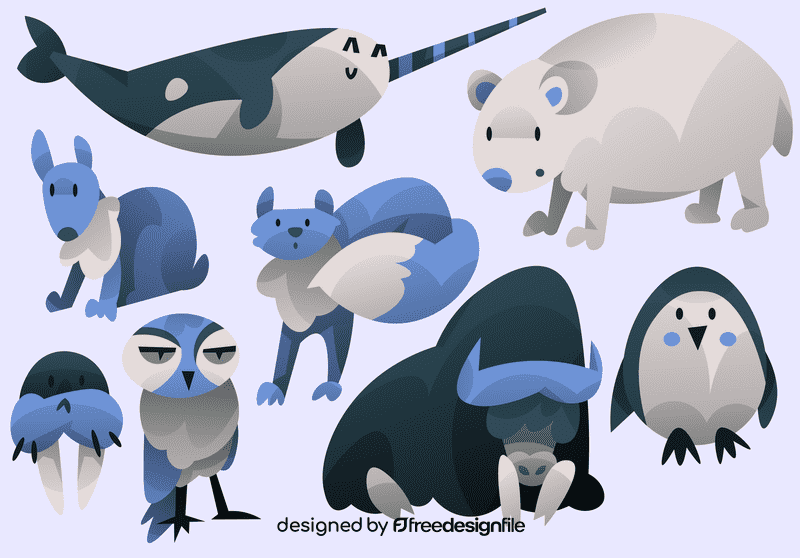 Arctic animals vector