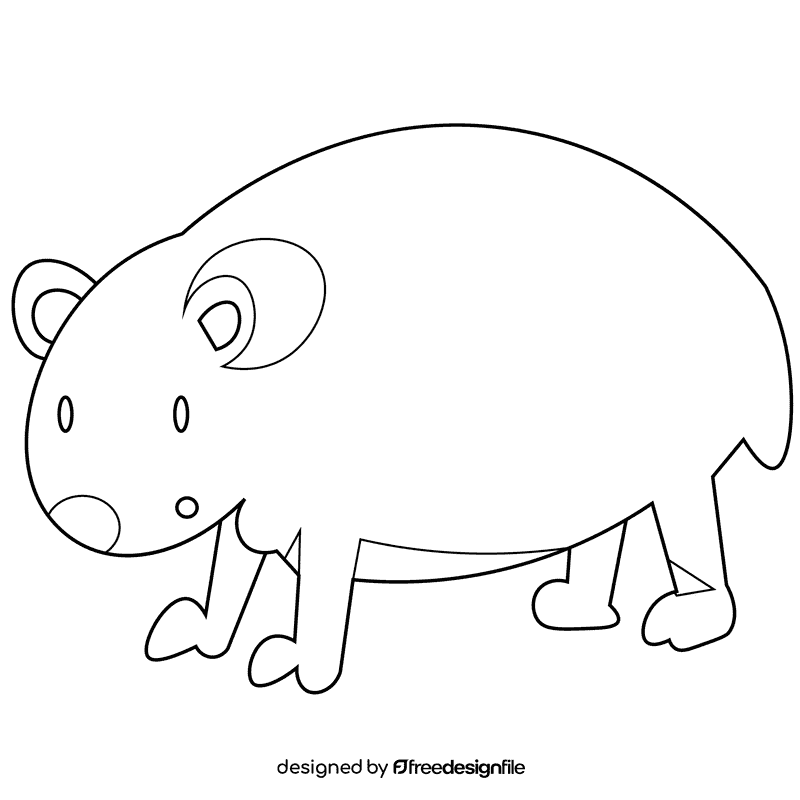 Arctic bear black and white clipart