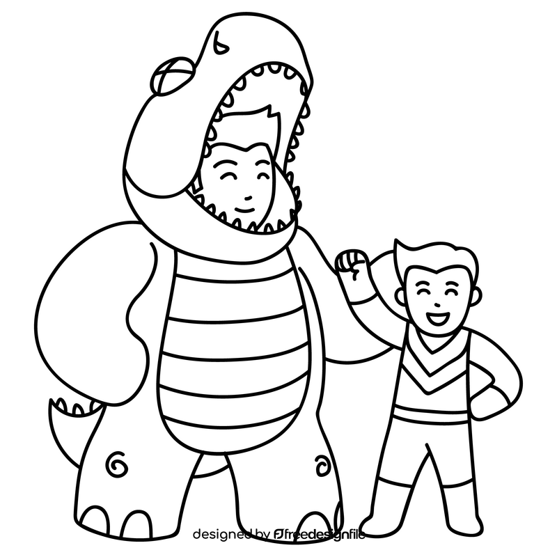 Happy fathers day black and white clipart