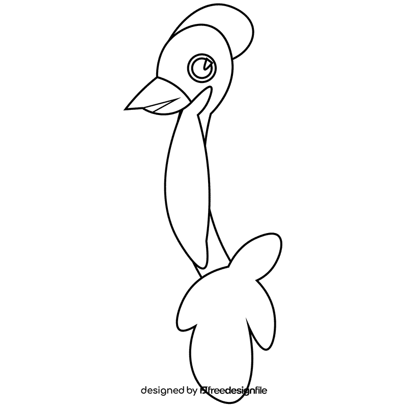Australian bird black and white clipart