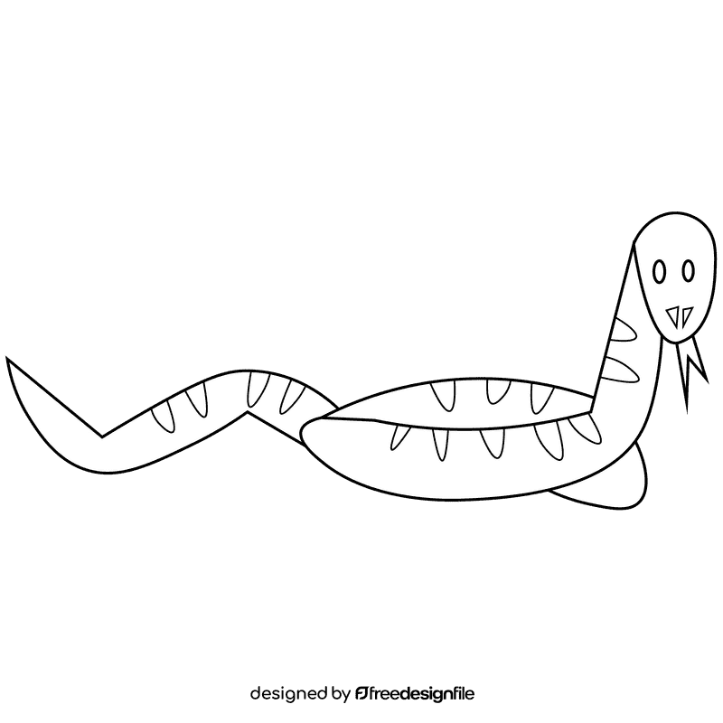 Australian snake black and white clipart