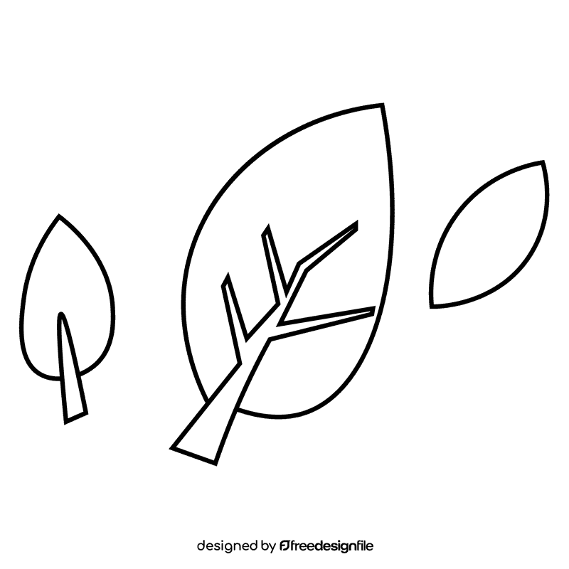 Autumn leaves black and white clipart