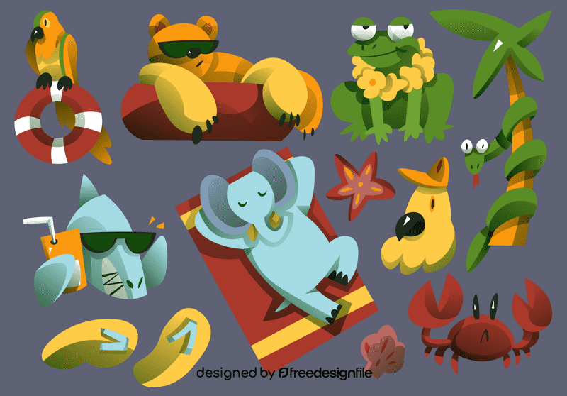 Beach animals vector
