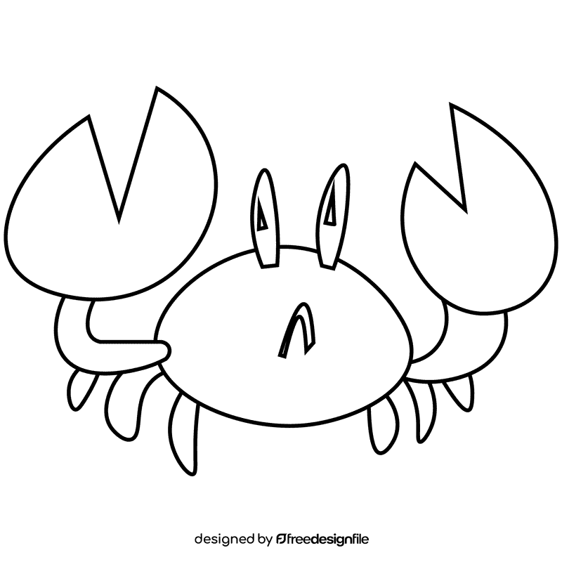 Beach crab black and white clipart