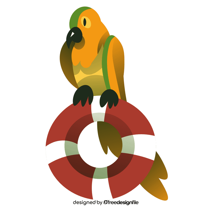 Beach parrot clipart