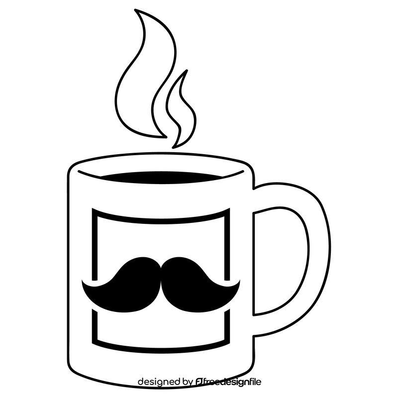 Fathers Day dad mug black and white clipart