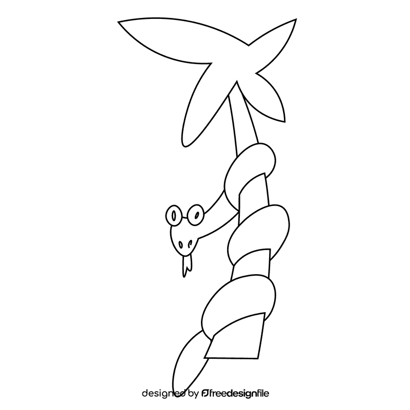 Beach snake black and white clipart