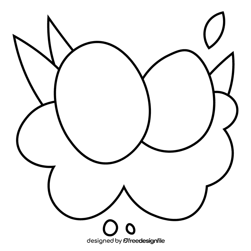 Birds eggs black and white clipart