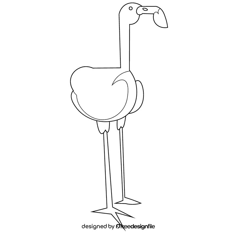 Birds flamingo black and white clipart