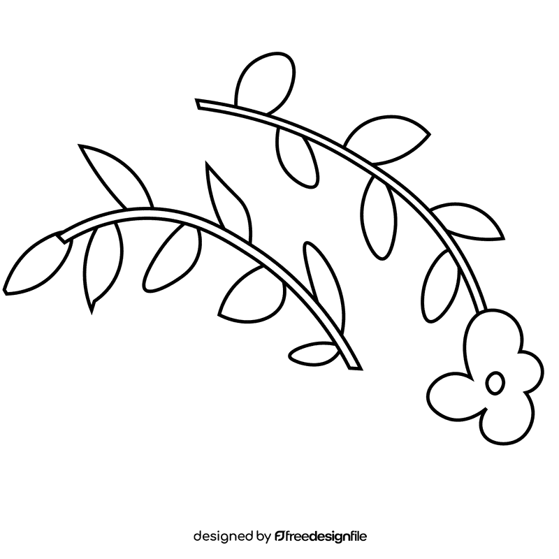 Flowers black and white clipart