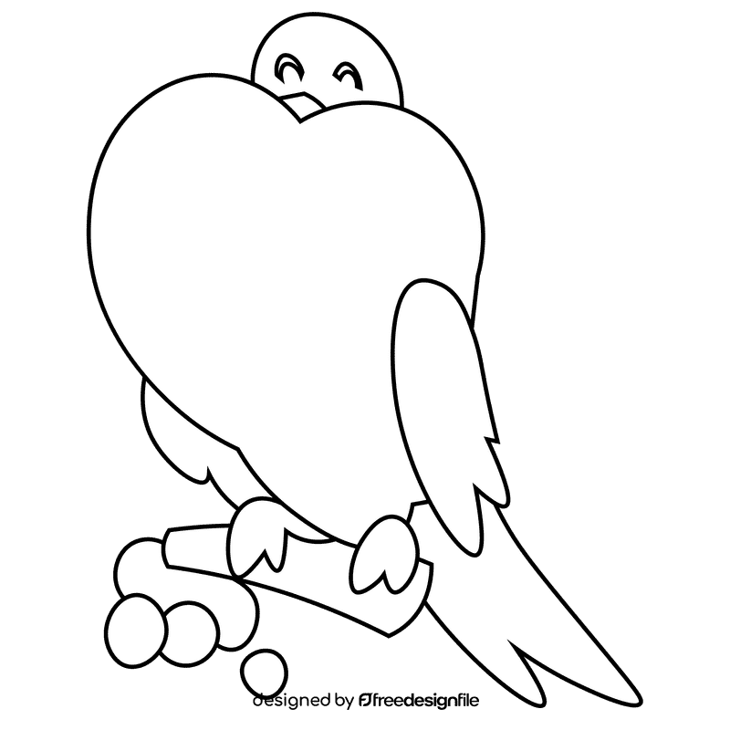 Birds pigeon black and white clipart