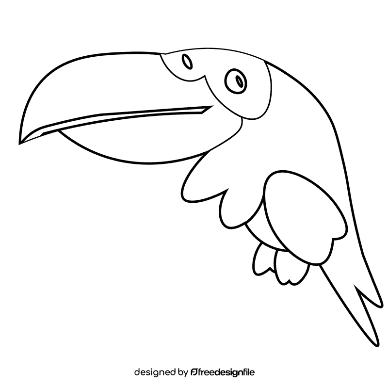 Birds toucan black and white clipart