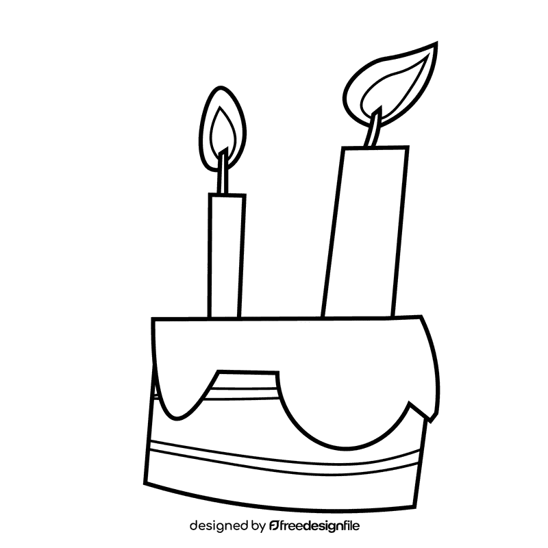 Birthday cake black and white clipart
