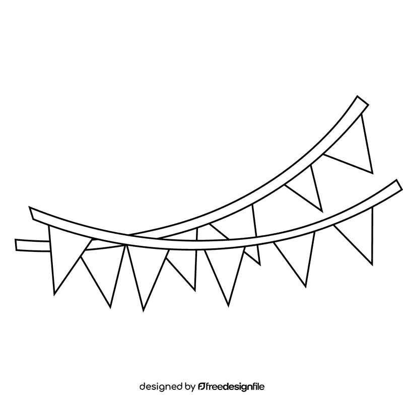 Birthday flags black and white clipart
