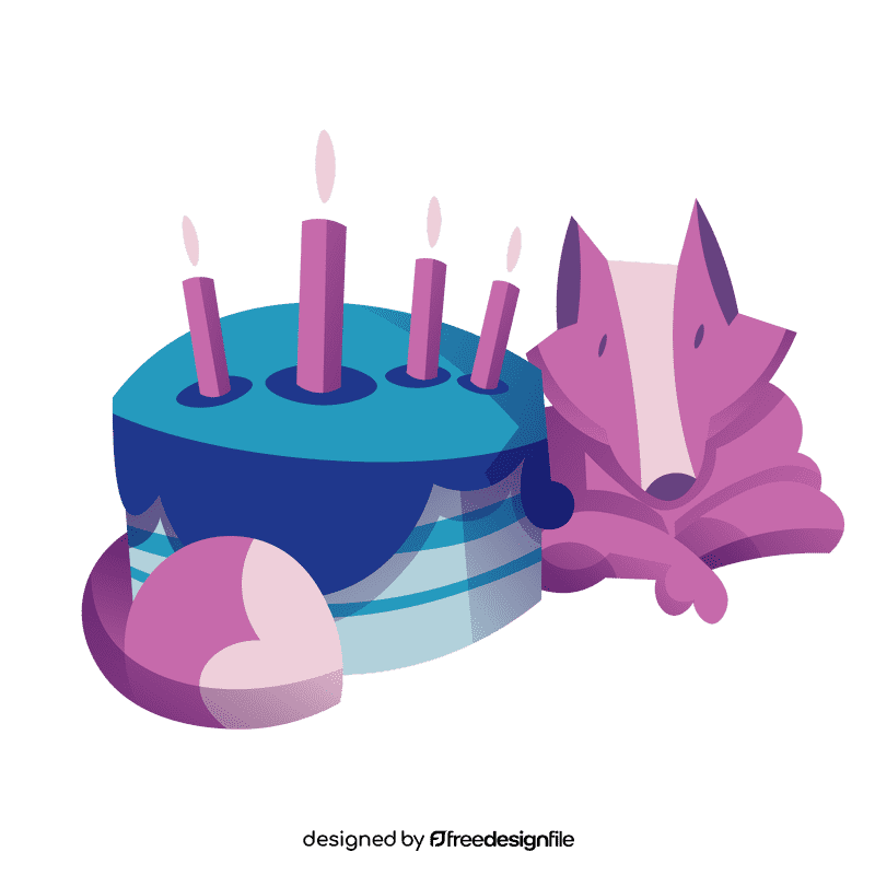 Birthday fox clipart