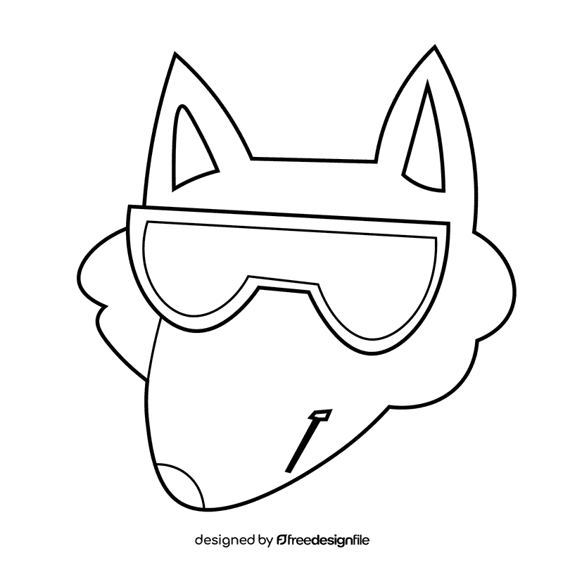 Birthday wolf black and white clipart