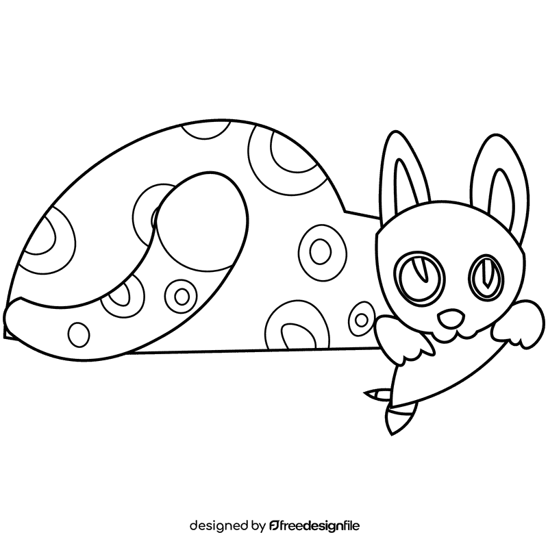 Cats eat black and white clipart