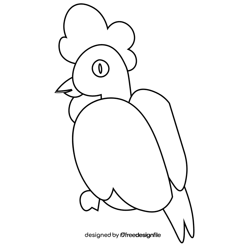 Chinese calendar cock black and white clipart