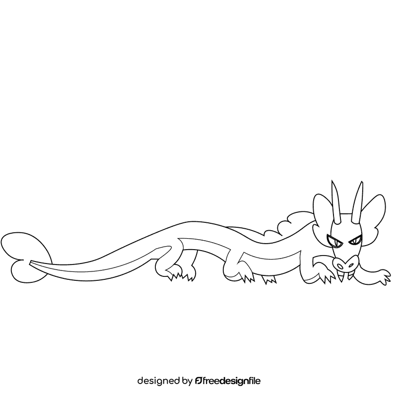 Chinese calendar dragon black and white clipart