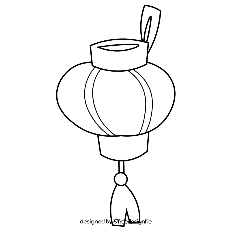 Chinese calendar lamp black and white clipart