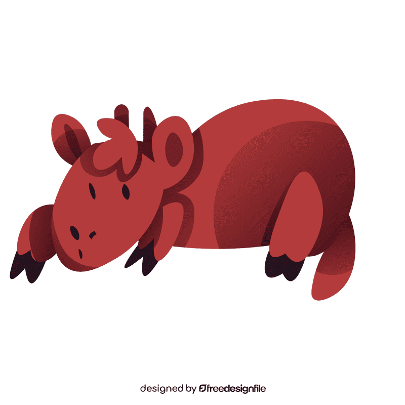 Chinese calendar animal lying clipart